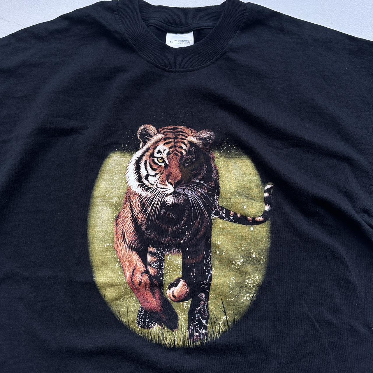 Black Tiger 90s Vintage Animal Wildlife T-shirt - XL