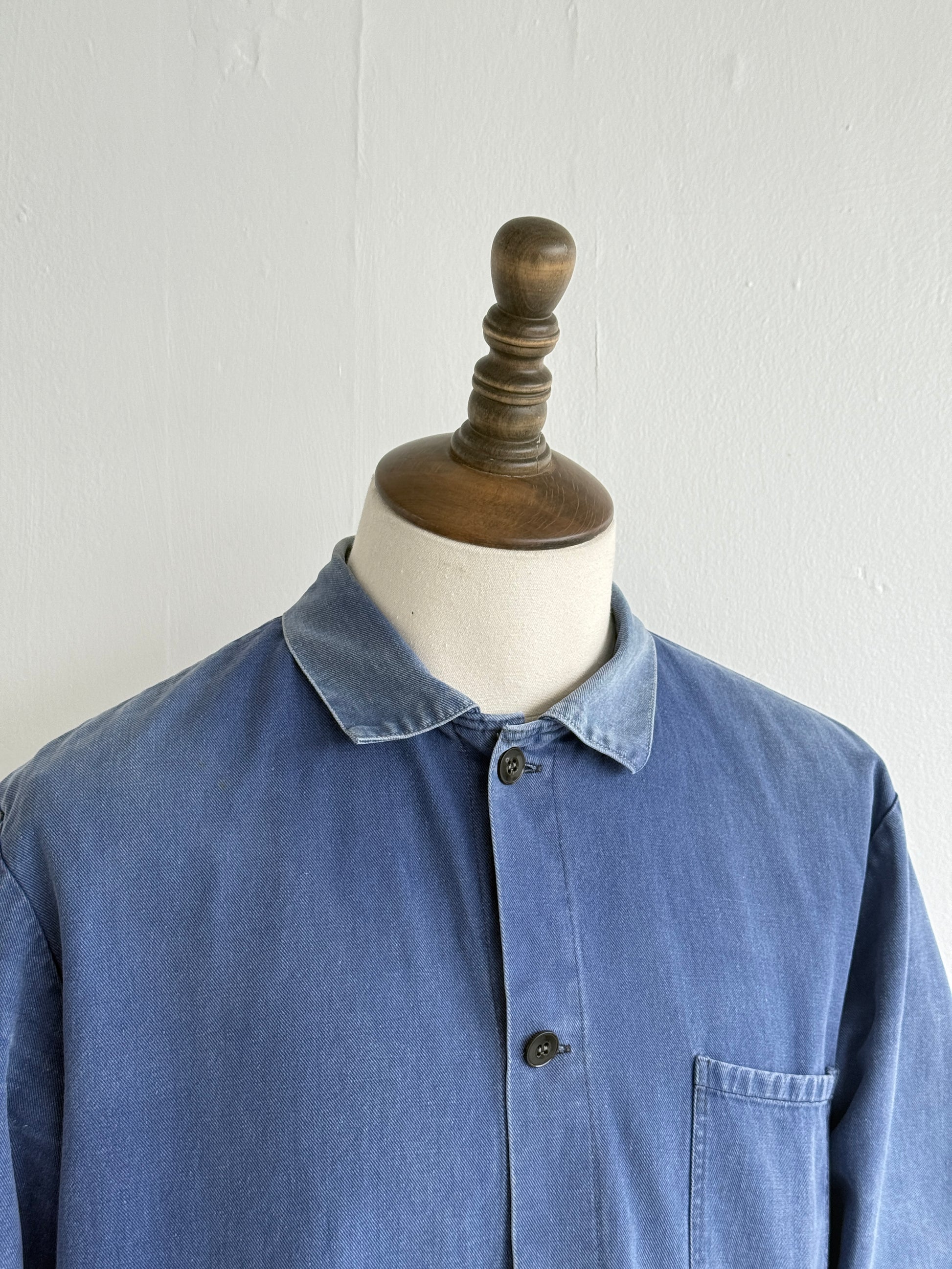 Faded Blue French 60s/70s Vintage Workwear Chore Jacket CH383 - Small