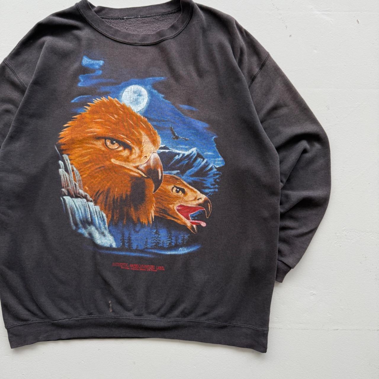 Faded Black Eagle 80’s Vintage Graphic Sweatshirt - Medium