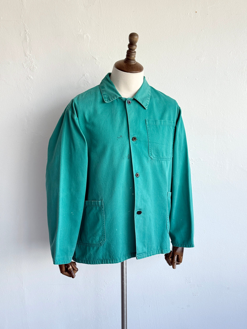 Turquoise European Vintage Workwear Chore Jacket CH476 - Large