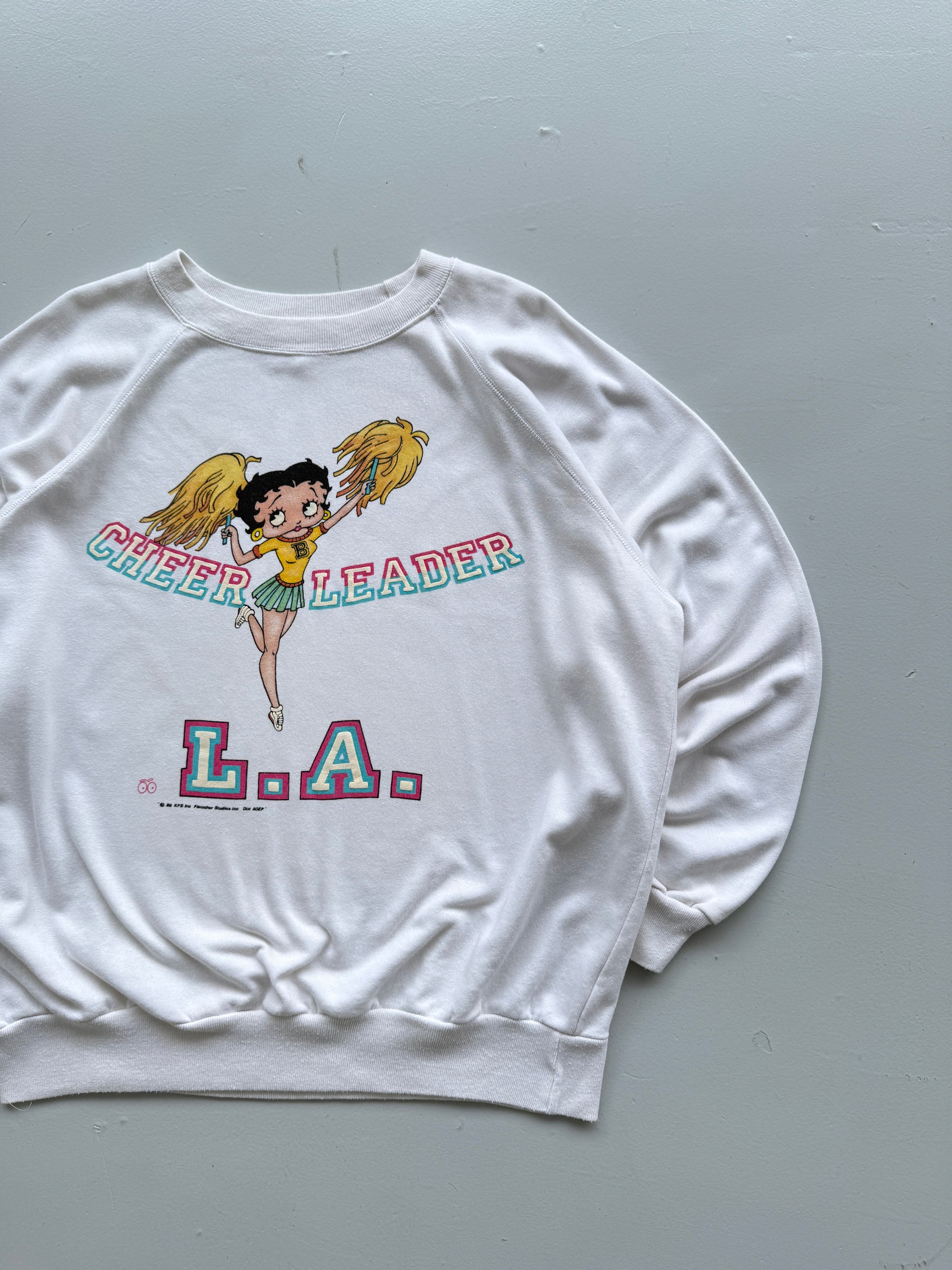 Betty Boop L.A. Cheerleader 80's Vintage Sweatshirt - XL