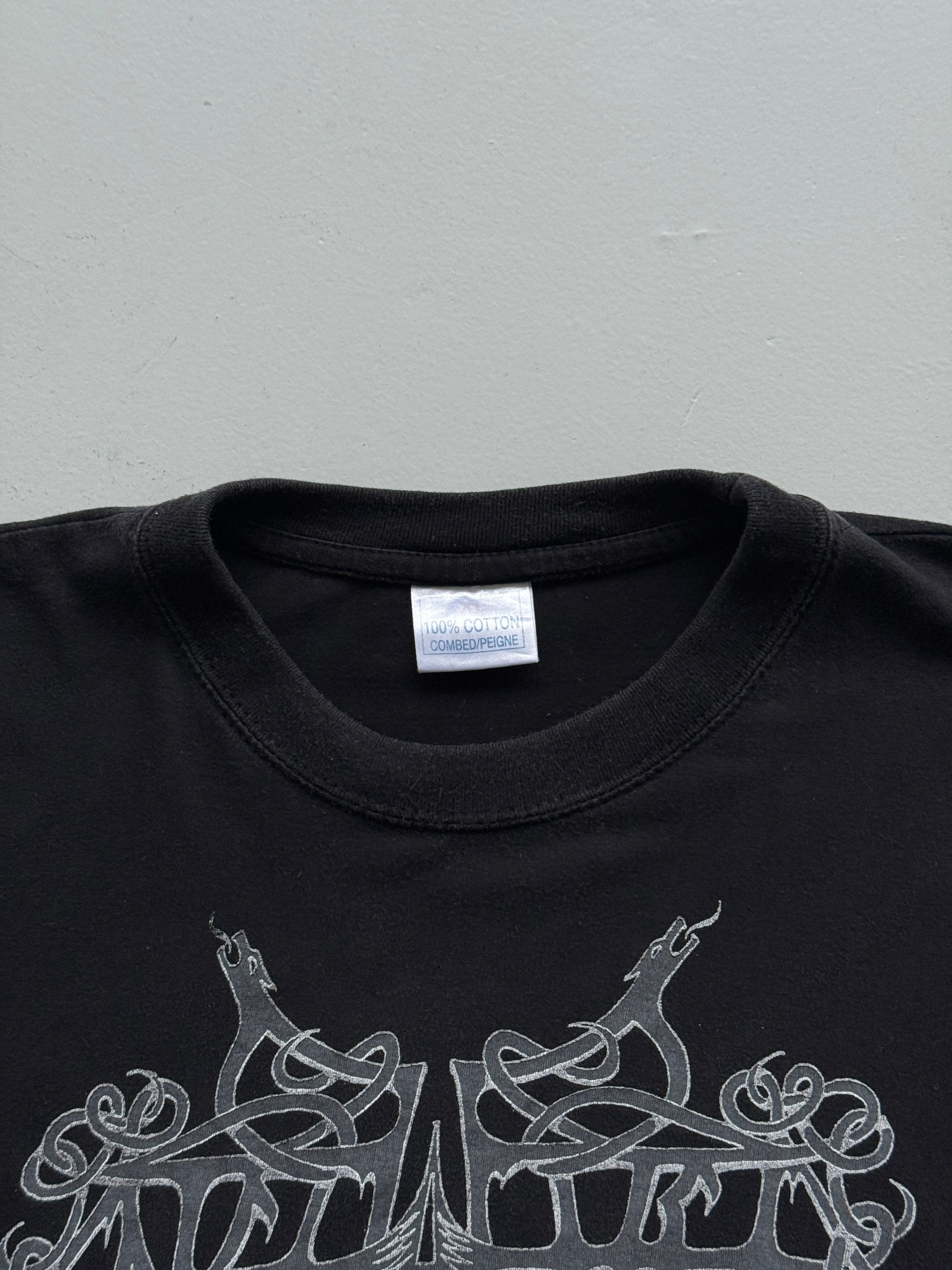 Black Enslaved 2003 Below the Lights Euro Boot Vintage Graphic T-Shirt - Large