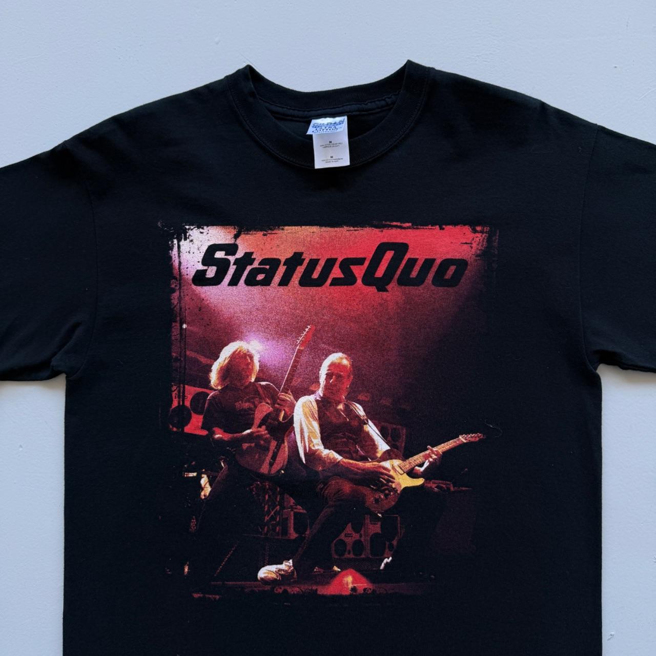 Black Status Quo 00s Vintage Graphic Band T-shirt - Medium