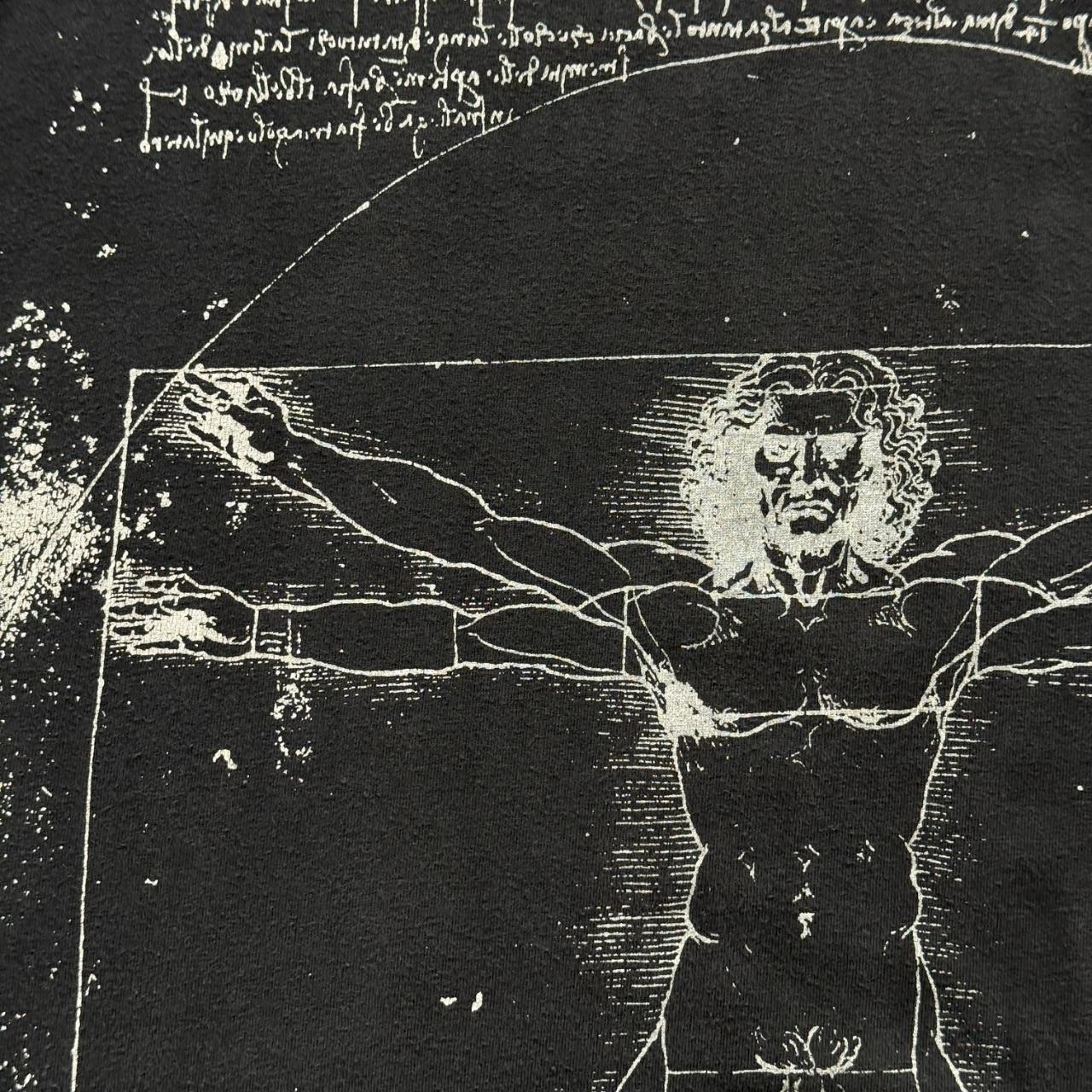 Black DaVinci Vitruvian Man 90s Vintage T-shirt - Large