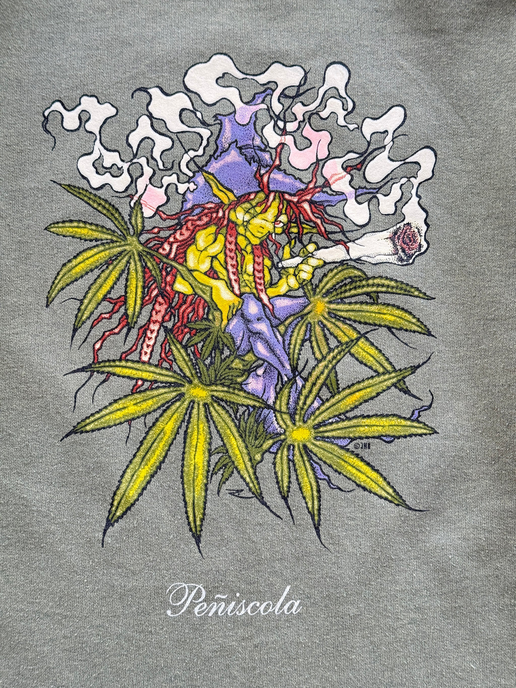 Native World Peñiscola Weed Graphic 90's Vintage Sweatshirt - XS