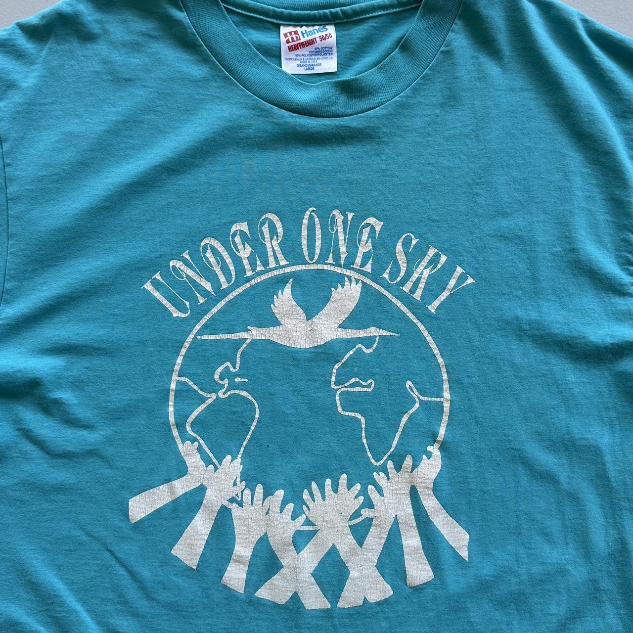 Light Blue Christian 80s/90s Americana Vintage T-shirt - Large