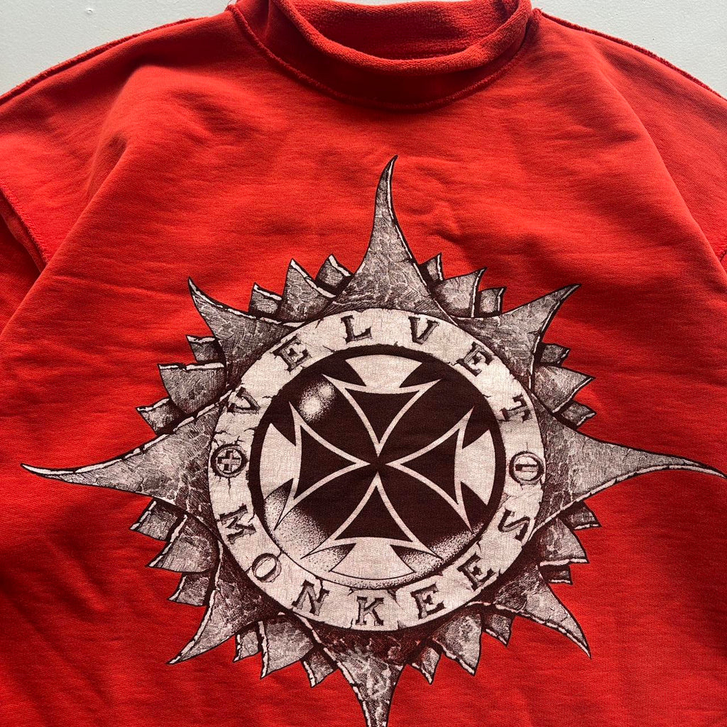 Red Velvet Monkees 90s Vintage Graphic Sweatershirt - Boxy Cropped XL