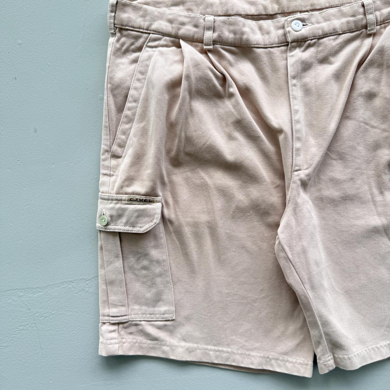 Pale Pink Camel Cotton 90’s Cargo Shorts - 36"