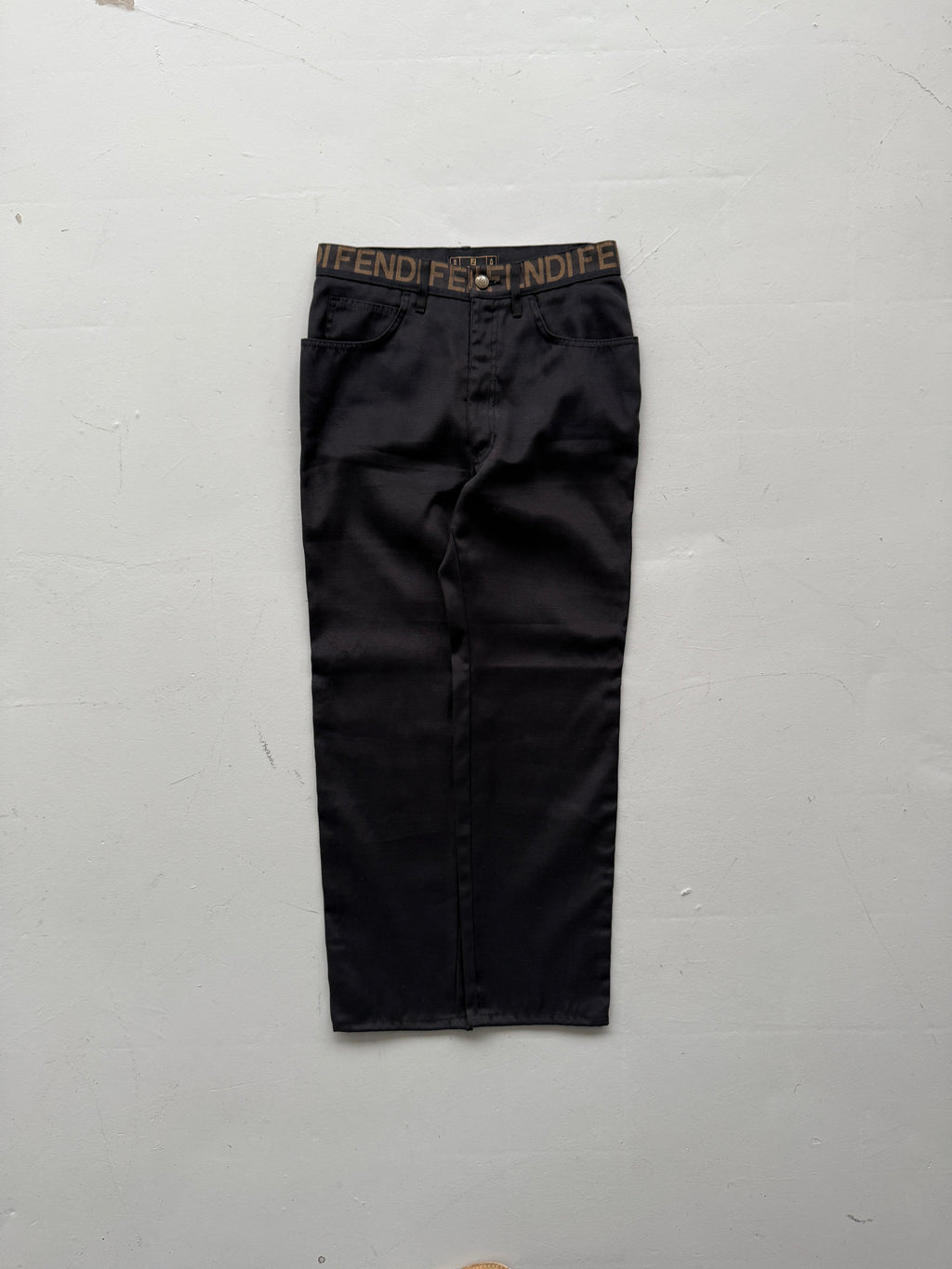Black Fendi Designer 90's Vintage Straight Leg Denim Jeans - W30 x L28