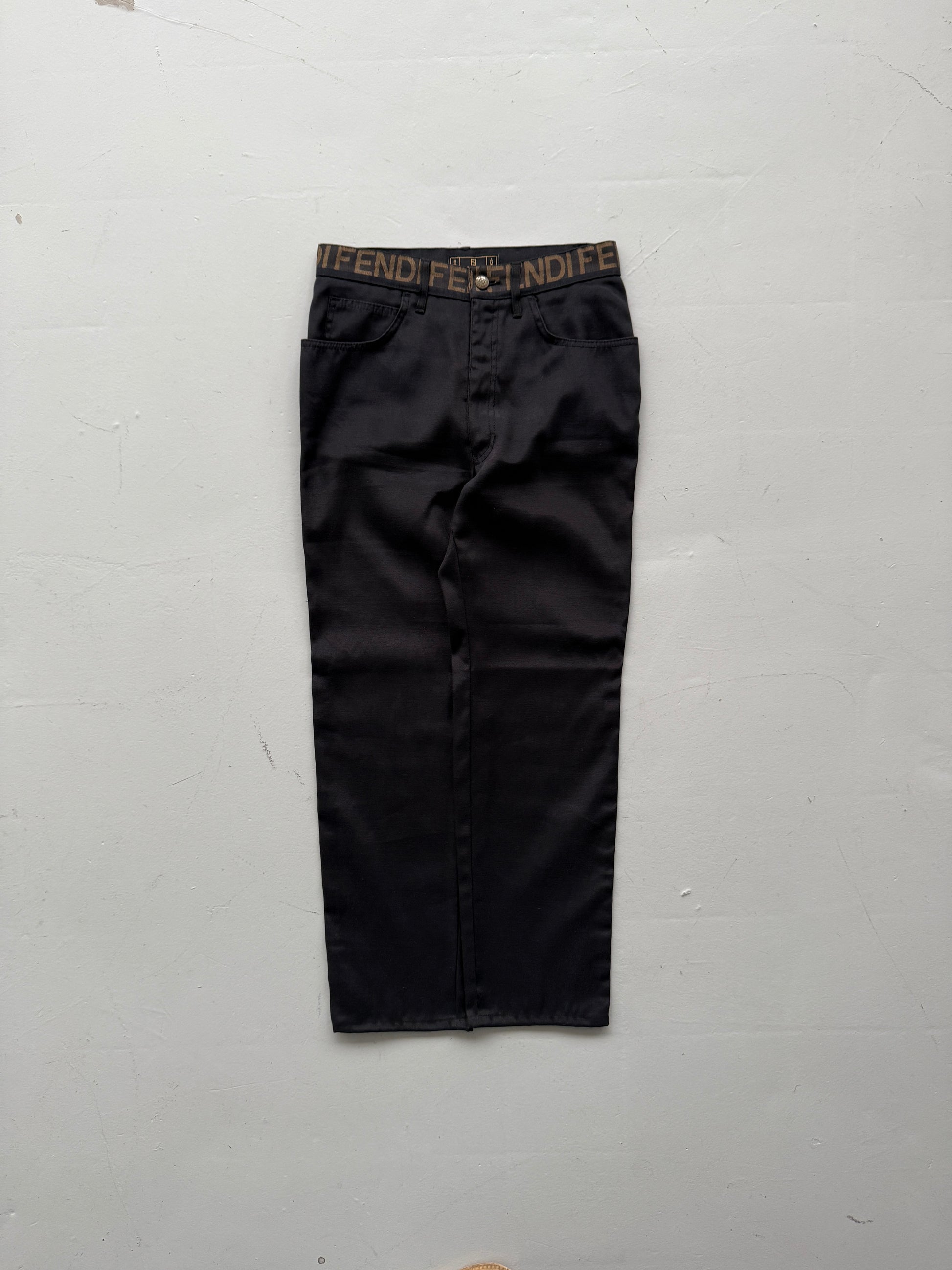 Black Fendi Designer 90's Vintage Straight Leg Denim Jeans - W30 x L28