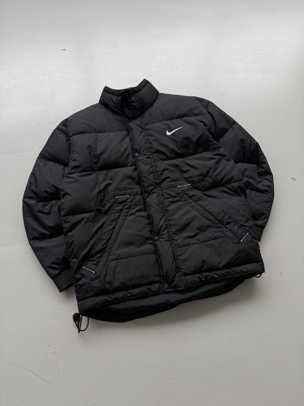 Black Nike  90's Vintage Padded Puffer Jacket Big Swoosh - XS/Small