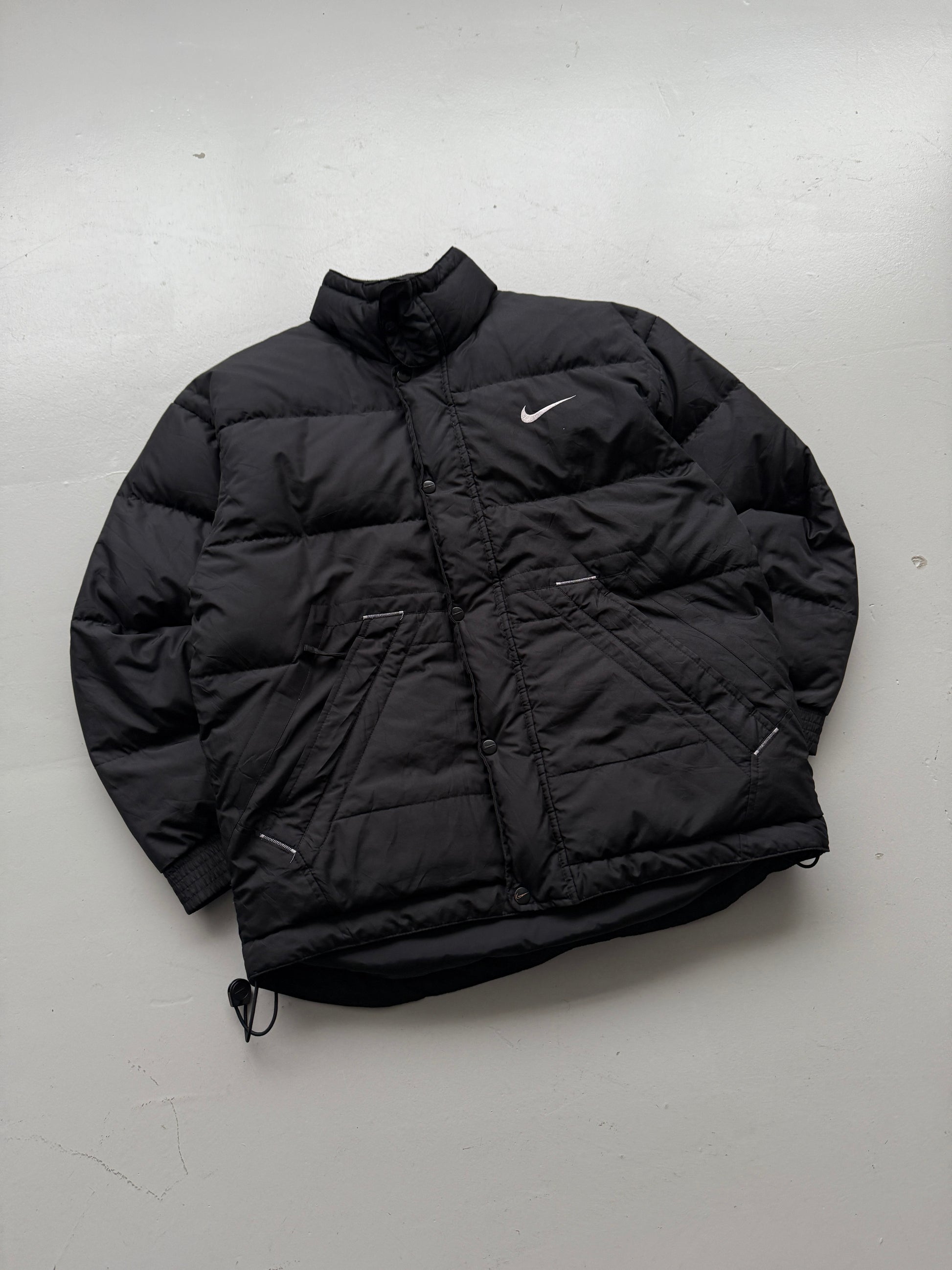 Black Nike  90's Vintage Padded Puffer Jacket Big Swoosh - XS/Small