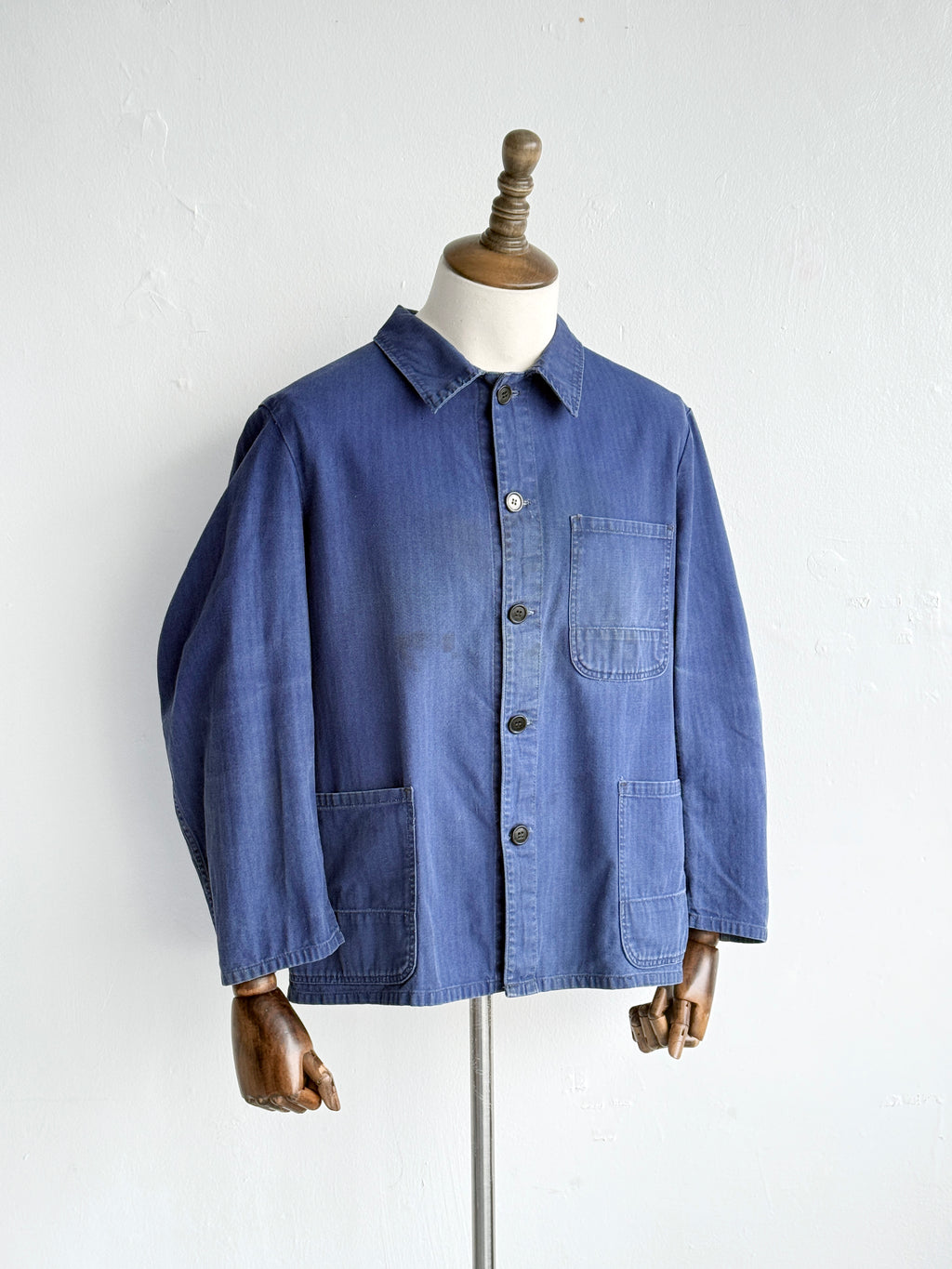 Blue French Vintage 1970's Workwear Chore Jacket CH545