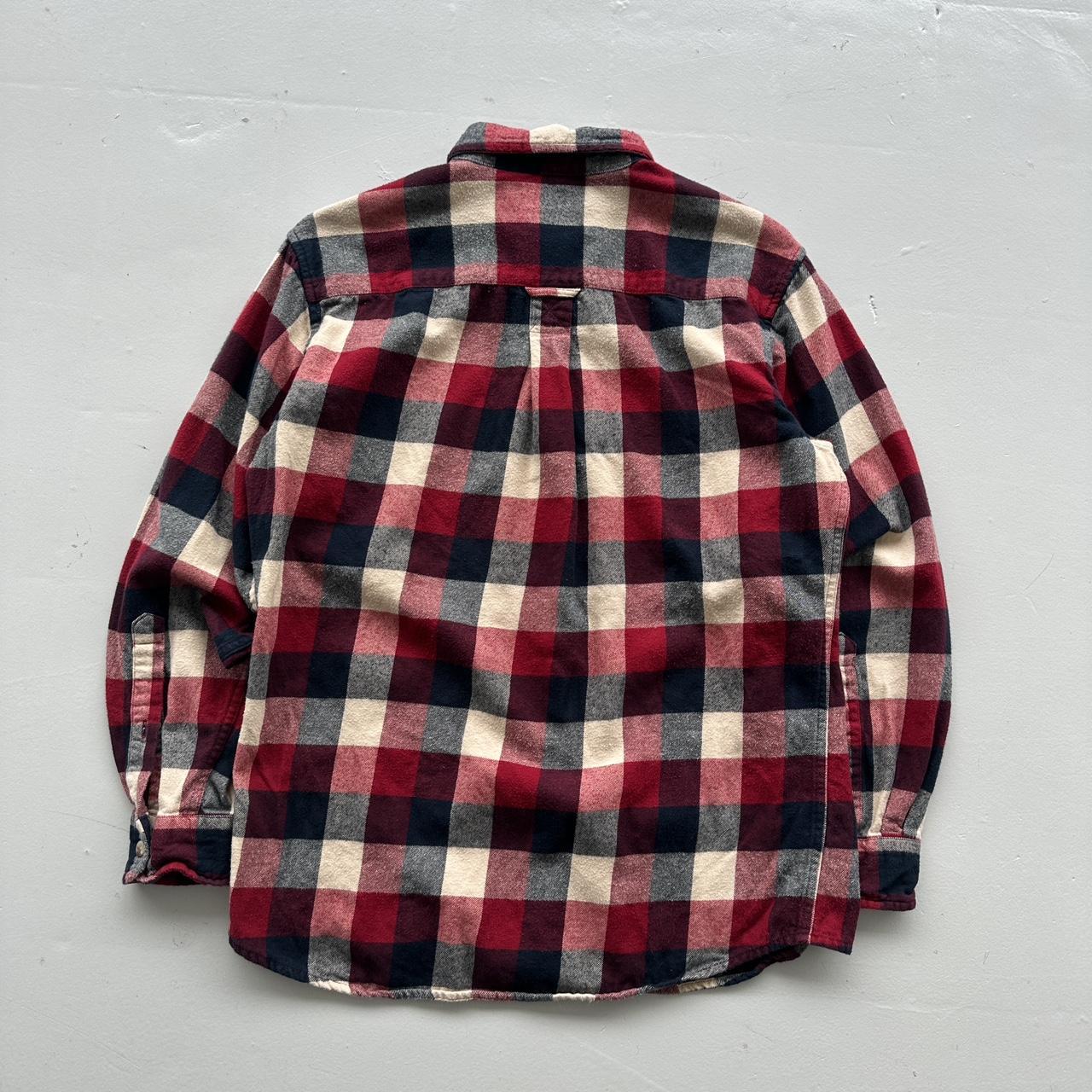 Red Navy Buffalo Checkered Red Head Co 90s Vintage Long sleeve - Medium