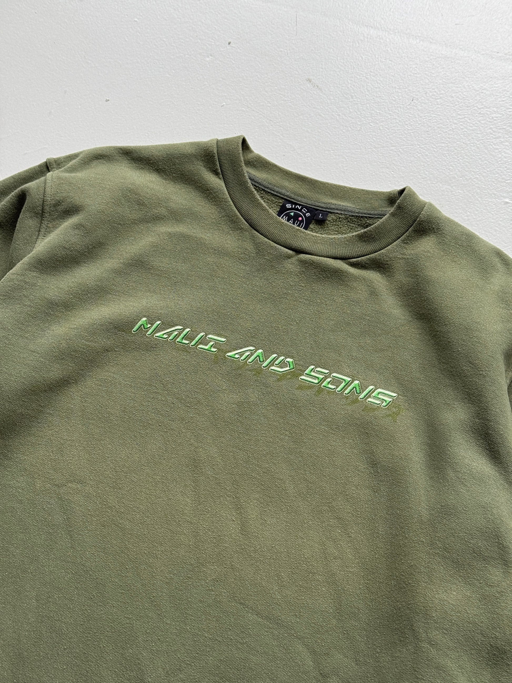 Maui and Sons Shark Racer Graphic 90's Vintage Sweatshirt - Large
