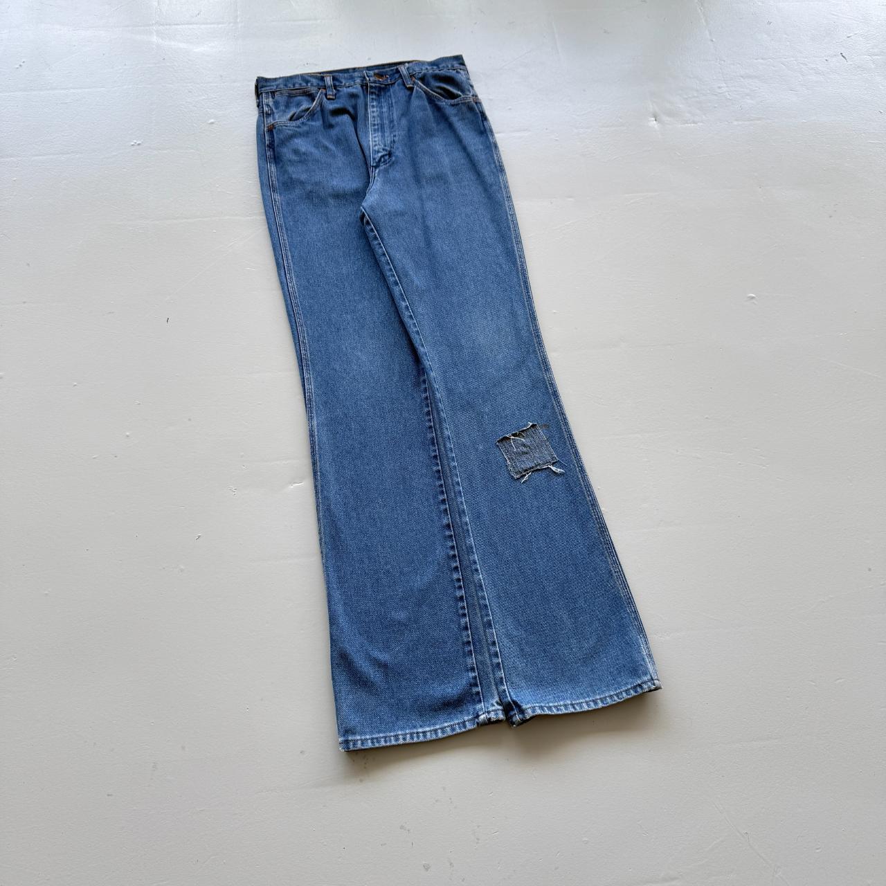 Blue Wrangler 501 Denim 90's Vintage Bootcut / Flared Jeans - 30” x 35”