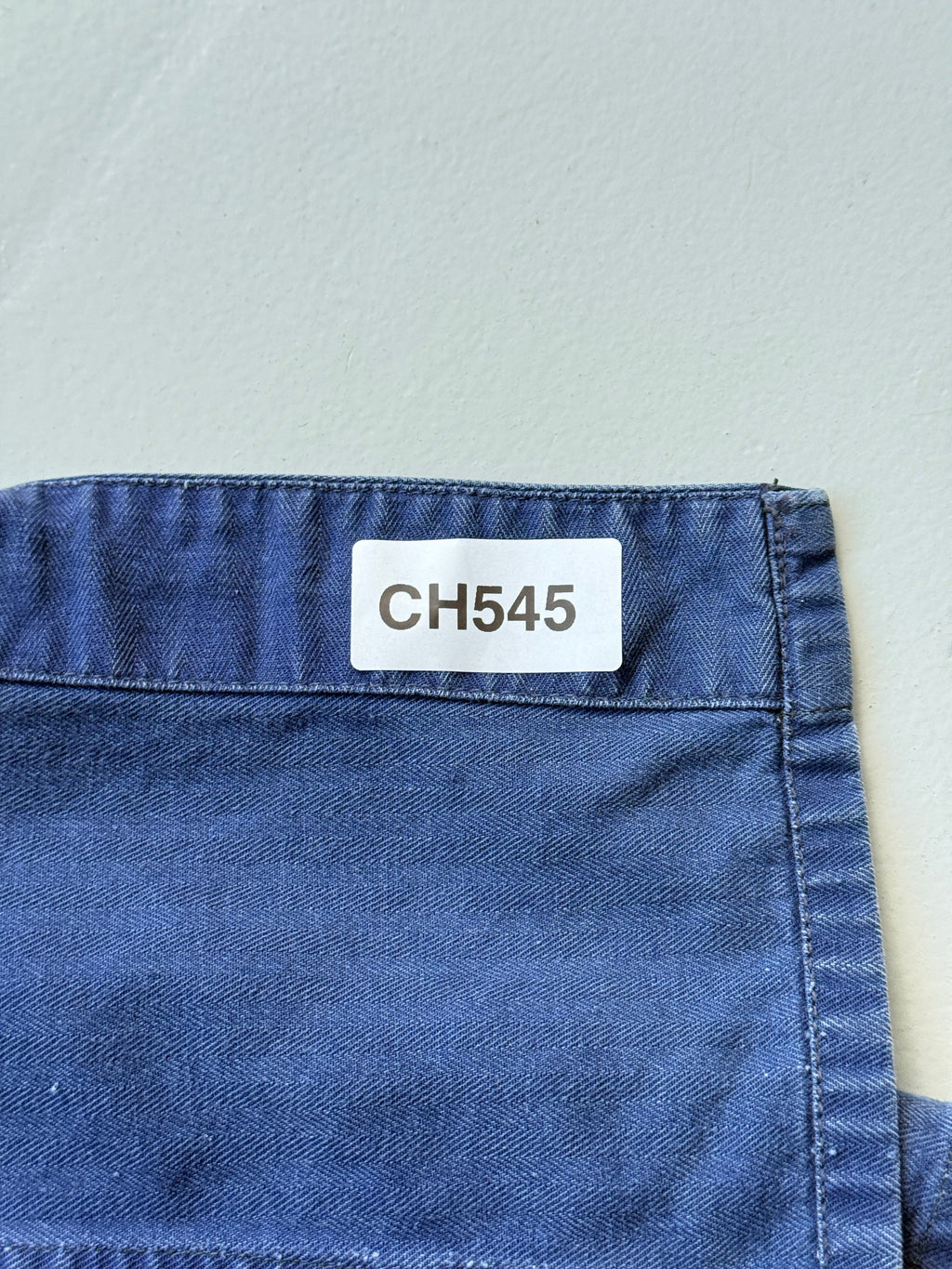 Blue French Vintage 1970's Workwear Chore Jacket CH545 - Small