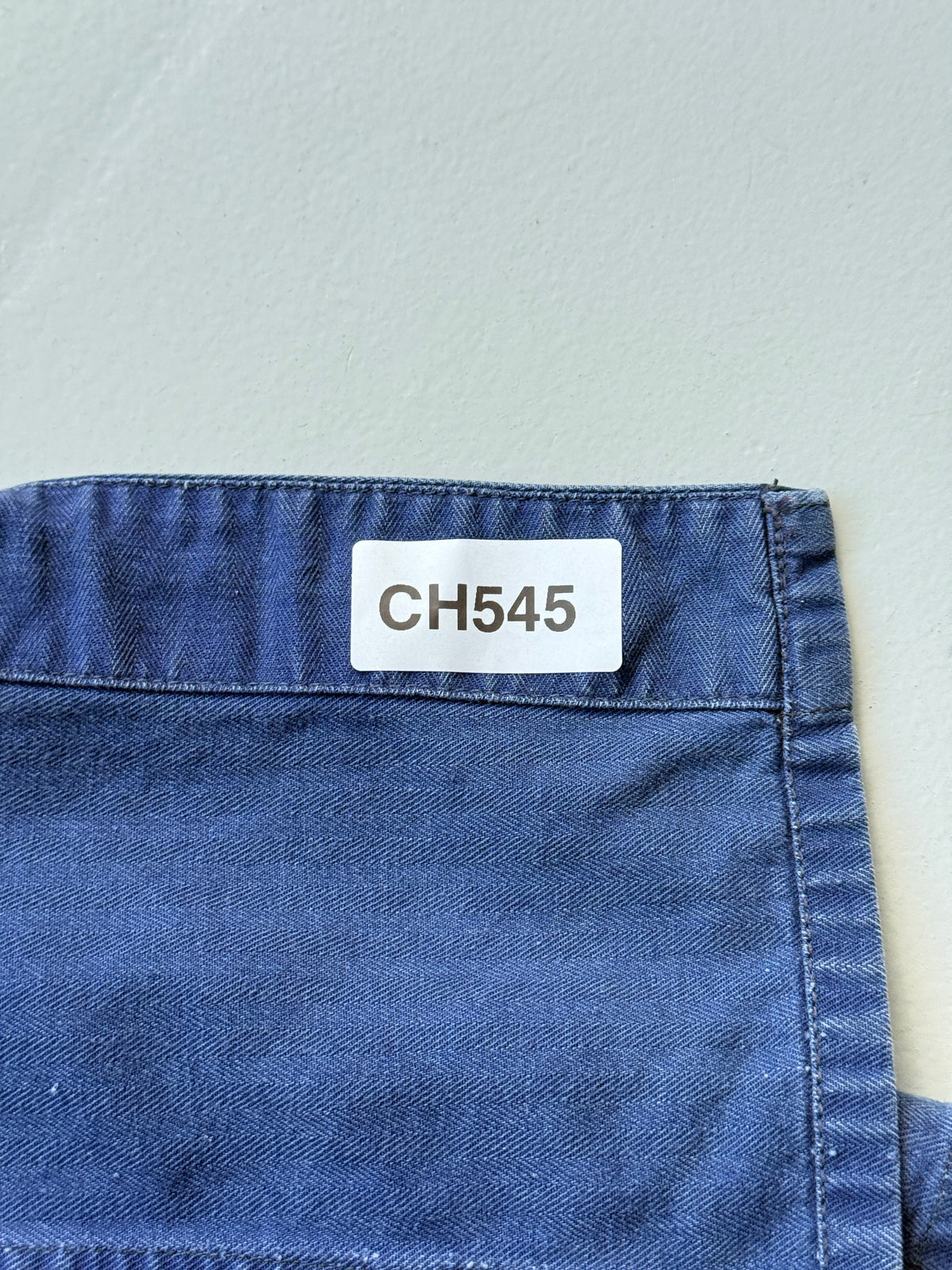 Blue French Vintage 1970's Workwear Chore Jacket CH545 - Small