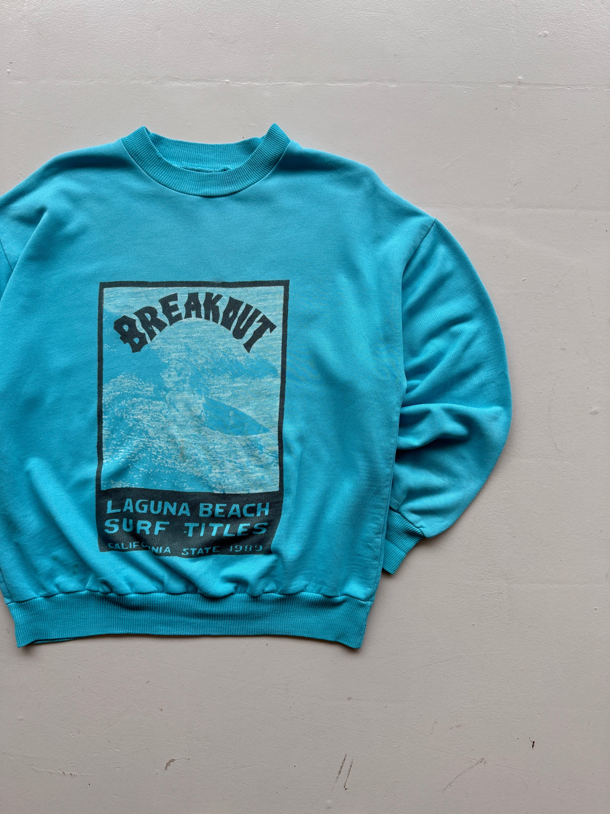 Blue Breakout 90's Vintage Graphic Sweatshirt Jumper - Small