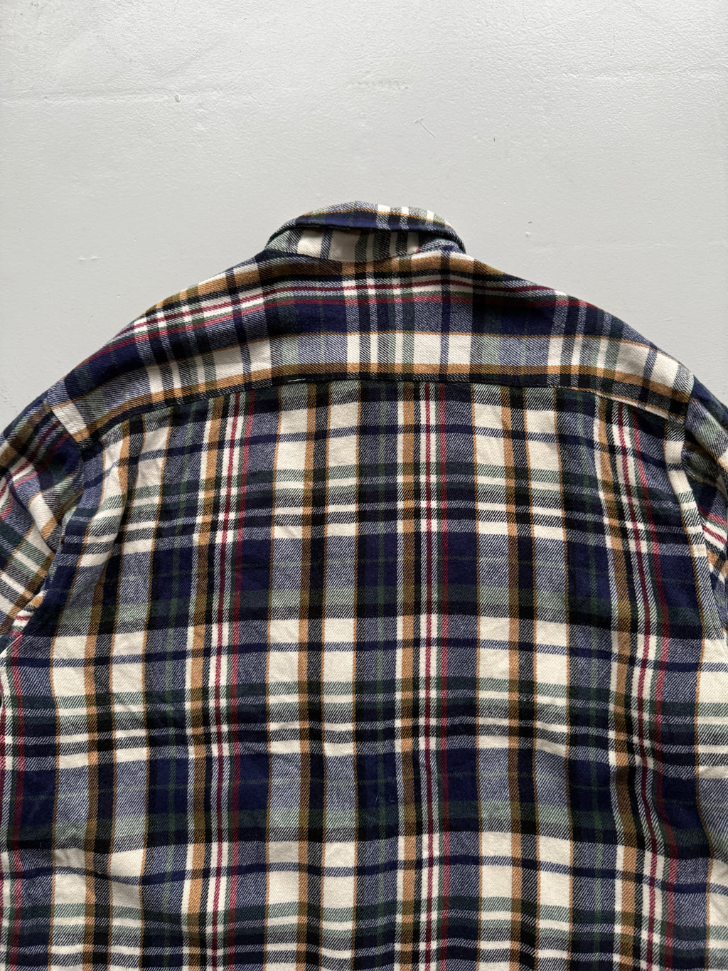 Blue Chequered 90's Vintage Western Long Sleeve Button Down Shirt - Large