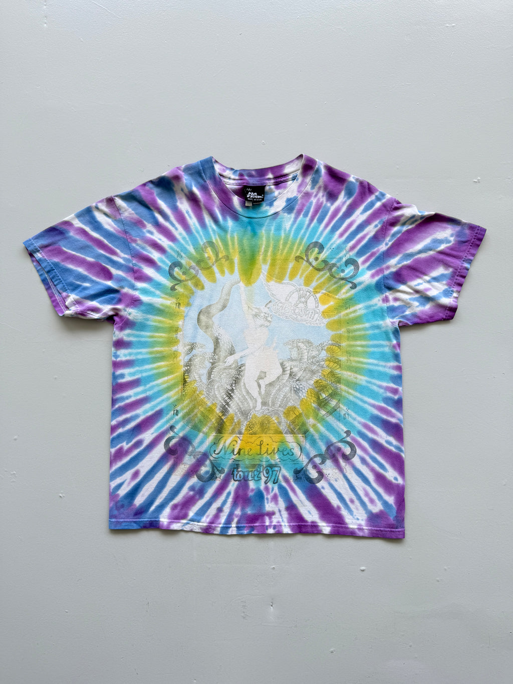 Blue Tie-Dye Aerosmith 90's Vintage Graphic Band T-Shirt - XL