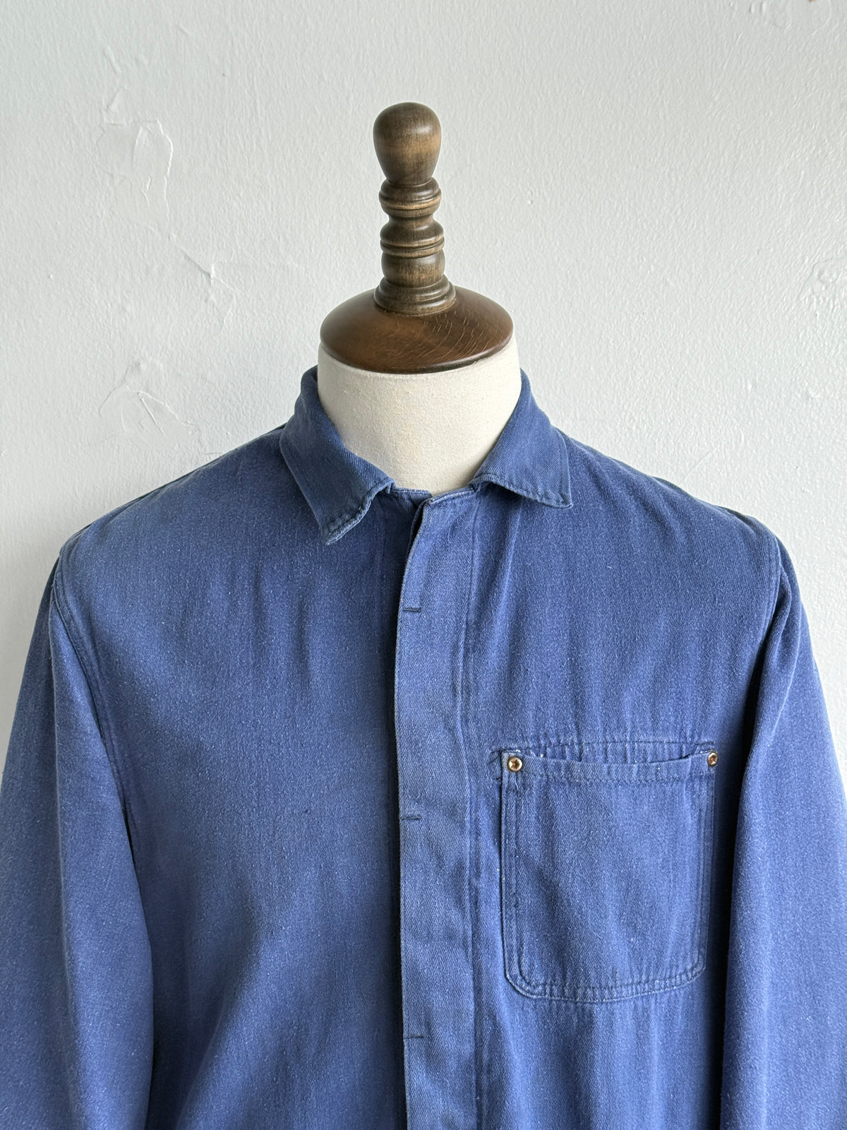 Faded Blue French 1960's Vintage Workwear Chore Jacket CH523 - Small