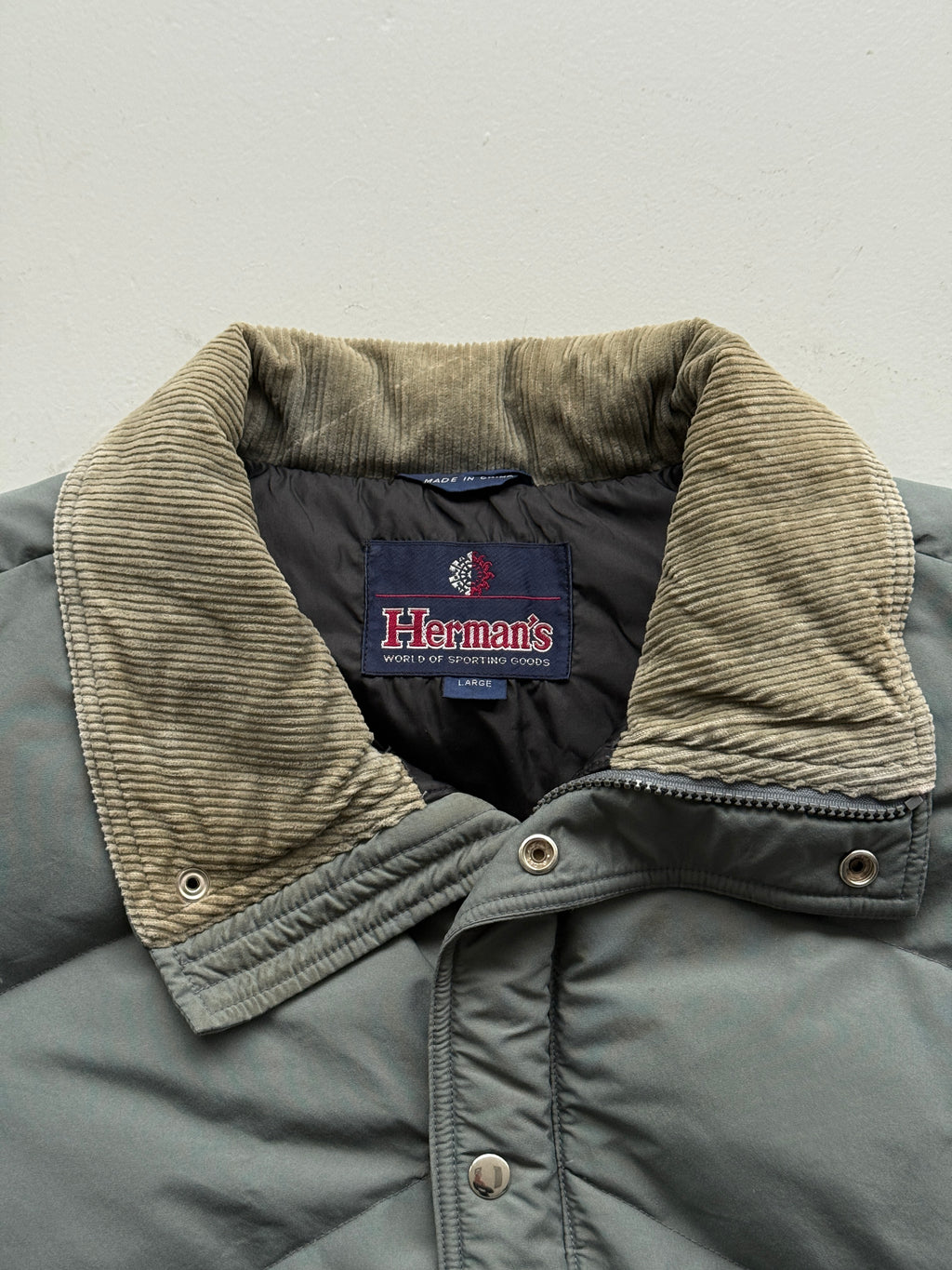 Grey Hermans 90's Vintage Puffer Vest Body Warmer - Large