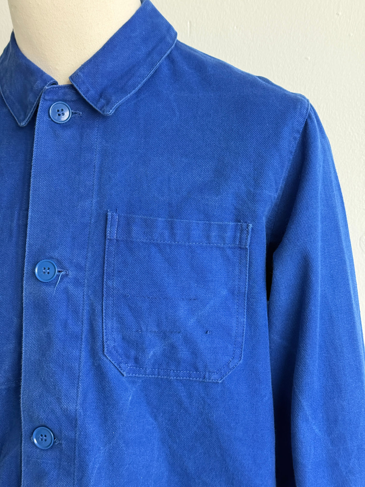 Blue French 90's Vintage Workwear Chore Jacket CH439 - Small