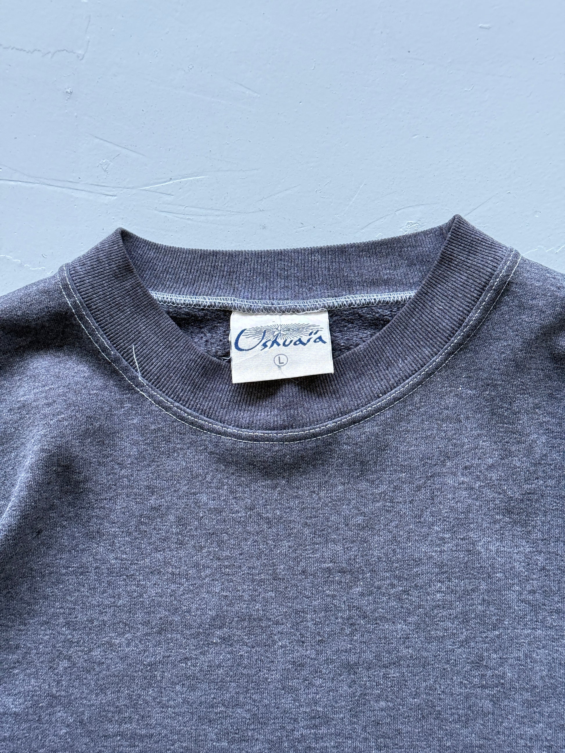 Grey Ushuaia 90's Vintage Surfer Graphic Sweatshirt - Large