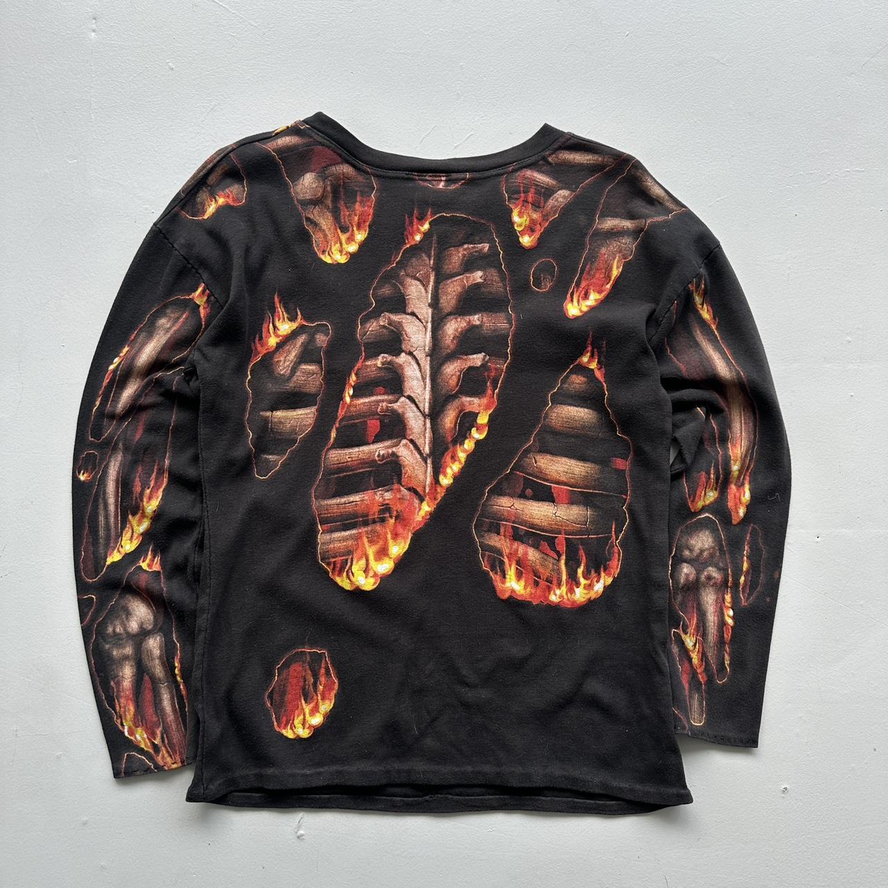 Black Gothic Y2K Long sleeve 00s Vintage Womens T-shirt - Size 12