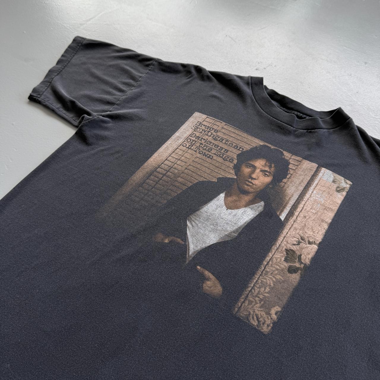 Black Bruce Springsteen Darkness on the Edge of Town 90s Vintage Graphic T-Shirt - XL