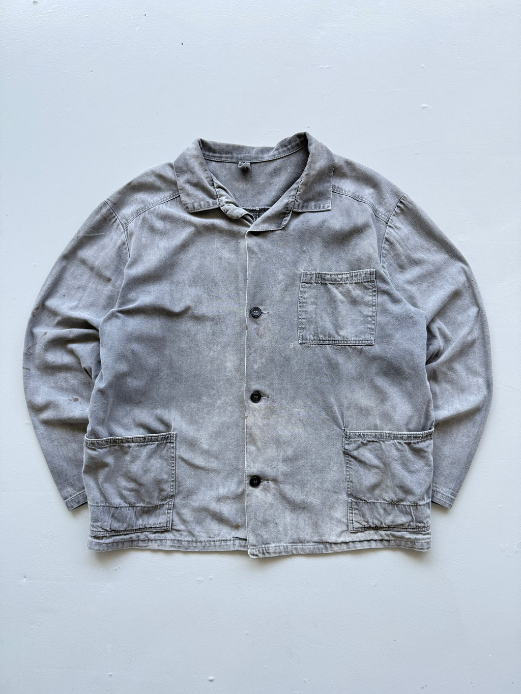 Faded Grey French Chore Jacket 80's Vintage Workwear CH321 - Boxy Medium