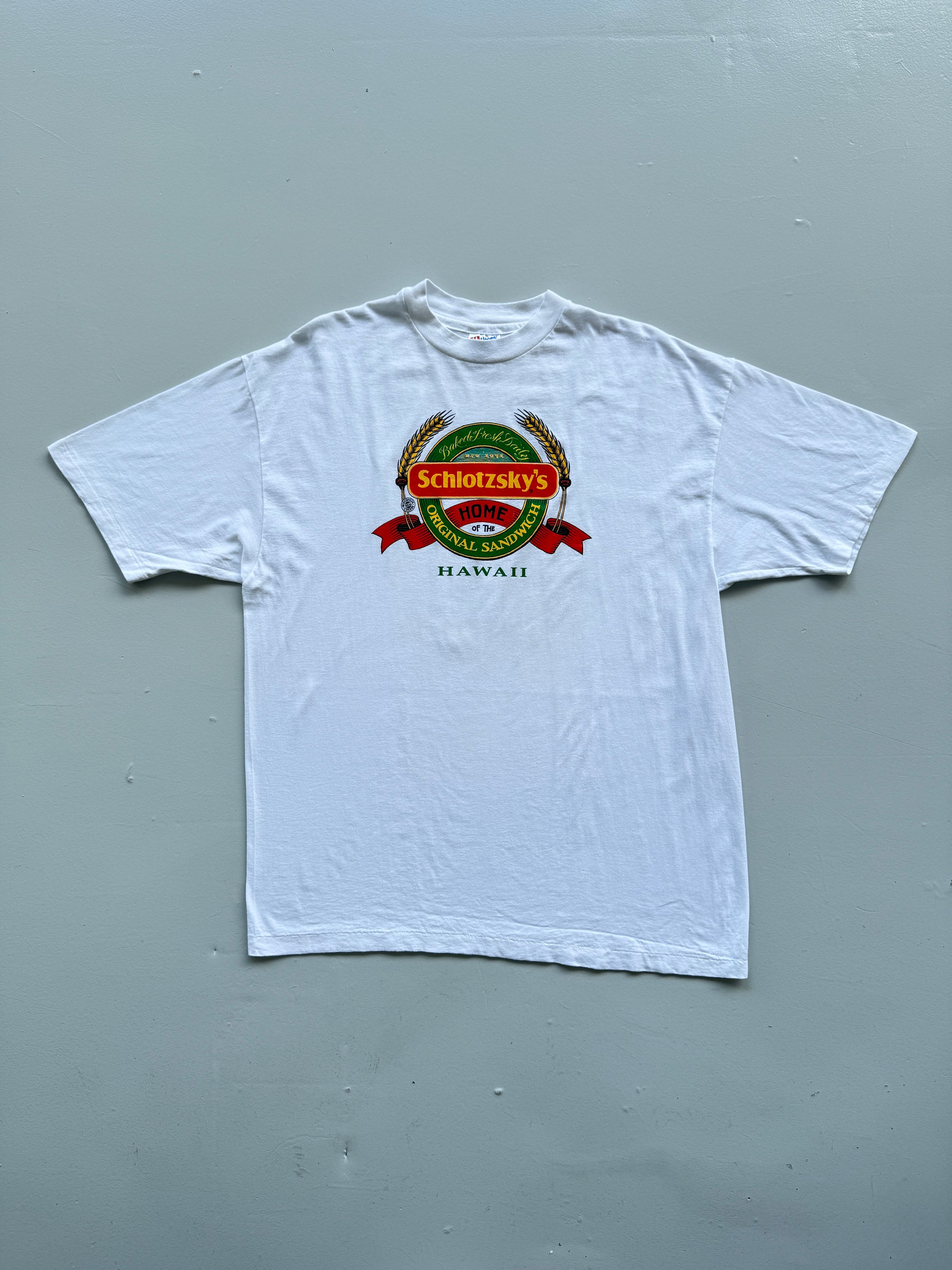 White Hawaii Sandwich Bar 90's Vintage Single Stitch Graphic T-Shirt - XL