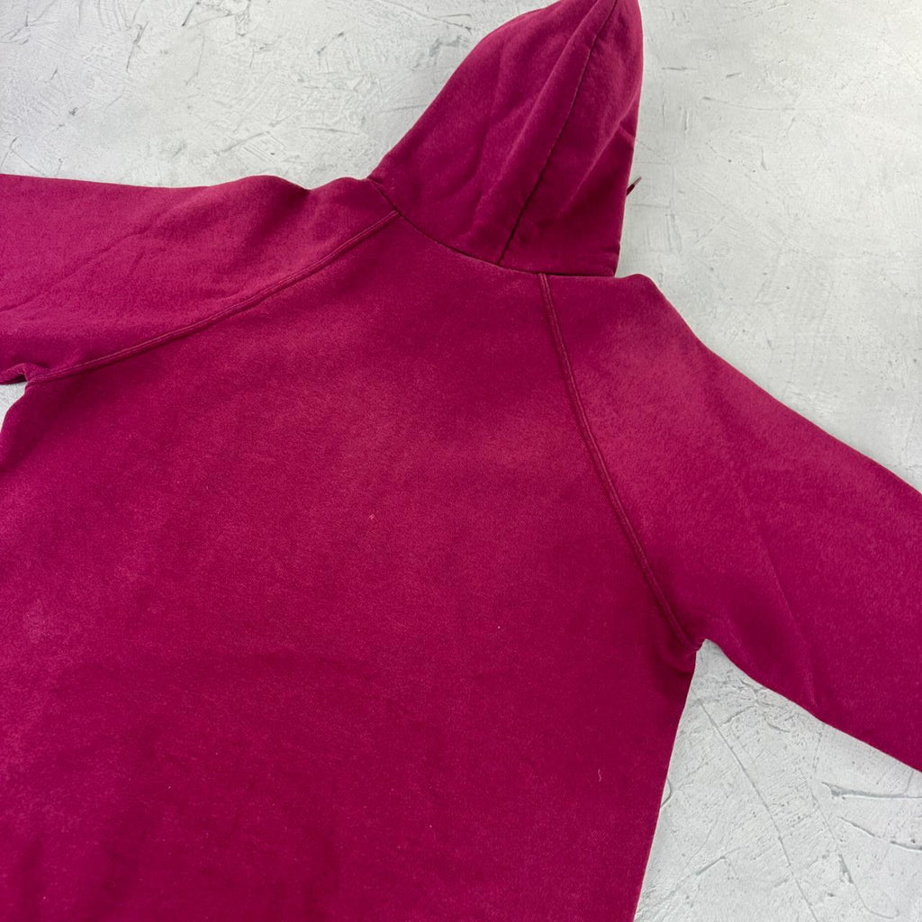 Fruit Of The Loom Burgundy Red Vintage Hoodie - Medium