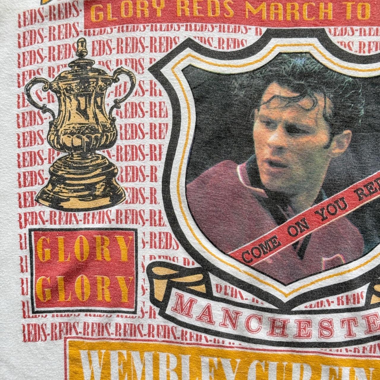 White Manchester United 90s Vintage FA Cup Champions T-Shirt - Large