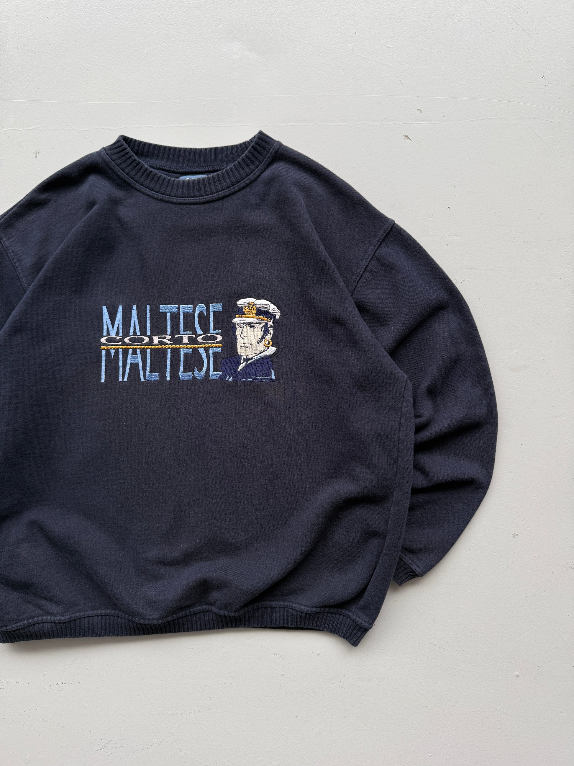 Navy Vintage Corto Maltese Sweatshirt 90's Sweater- Large