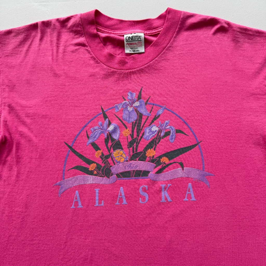 Pink Alaska Vintage Tourist 90s T-shirt - XL