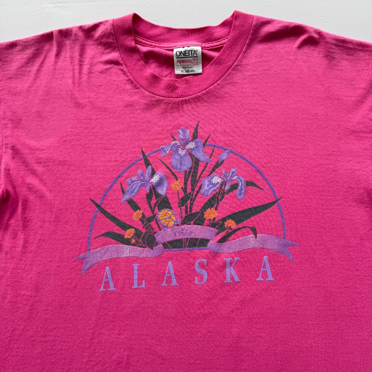 Pink Alaska Vintage Tourist 90s T-shirt - XL
