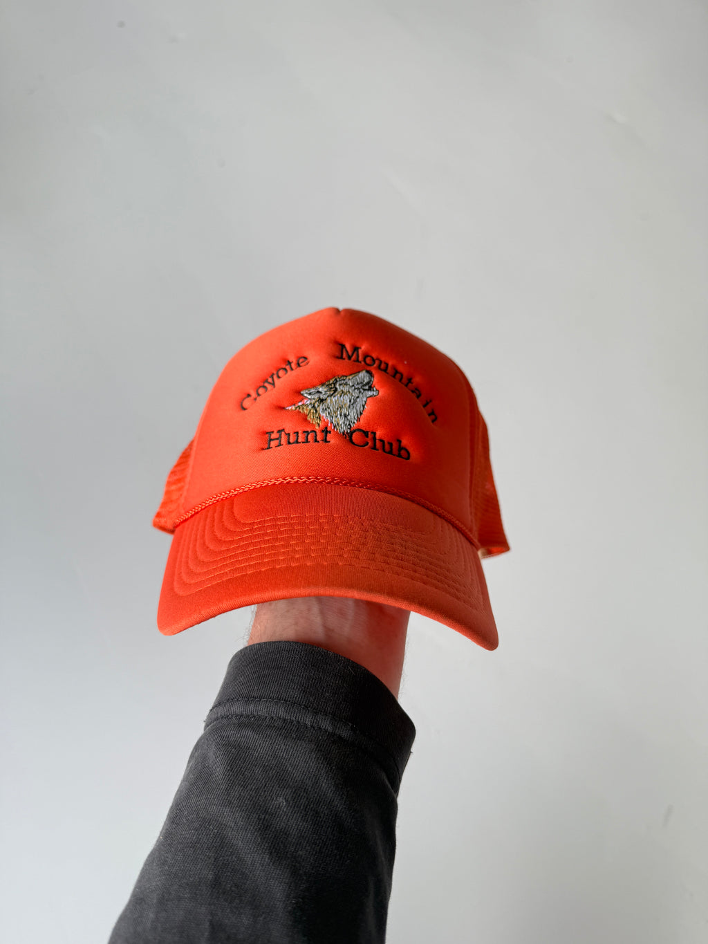 Orange Coyote Mountain Hunt Club Vintage Foam and Mesh SnapBack Trucker Cap