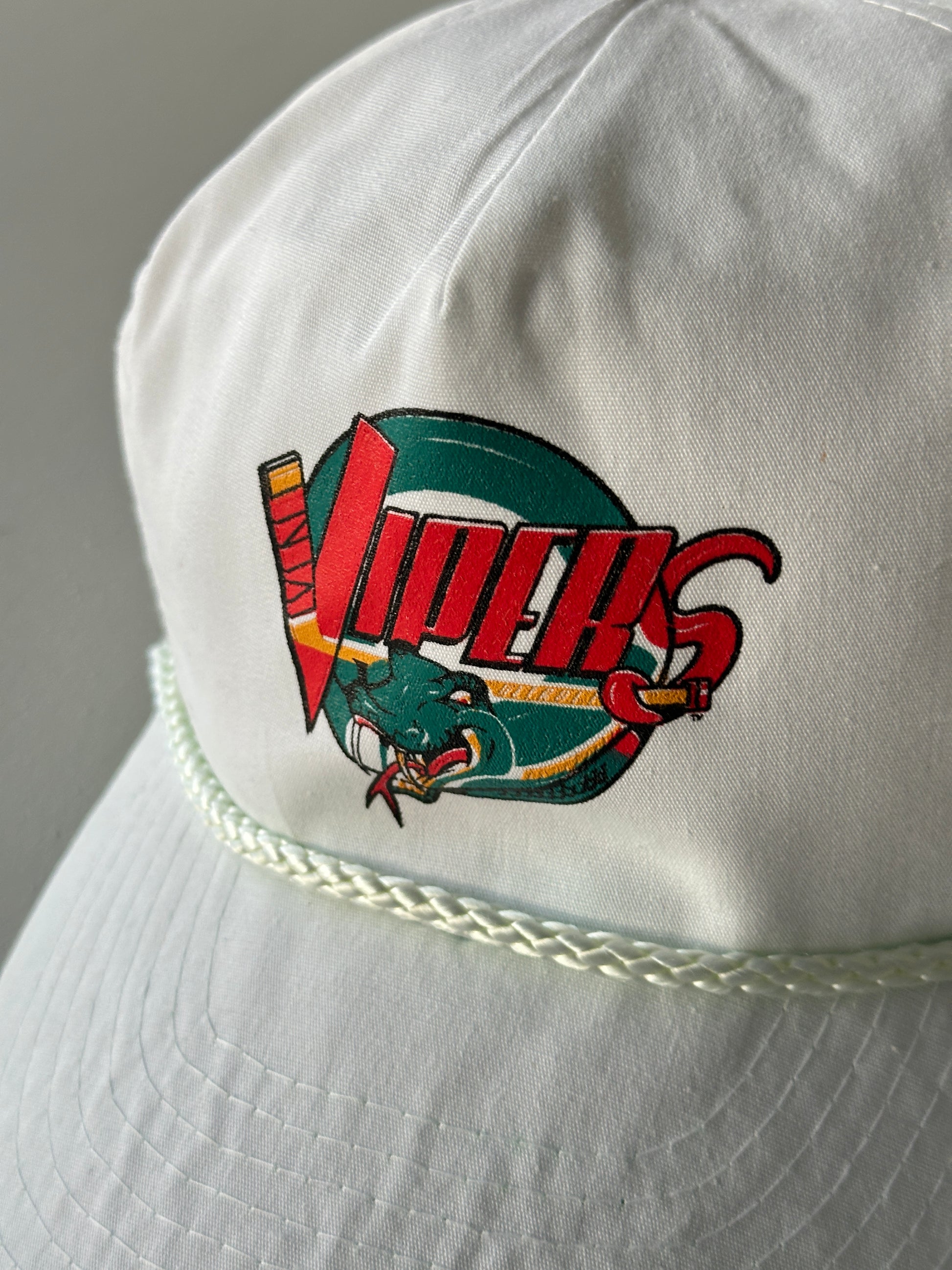 White Vipers Hockey 90's Vintage SnapBack Trucker Cap