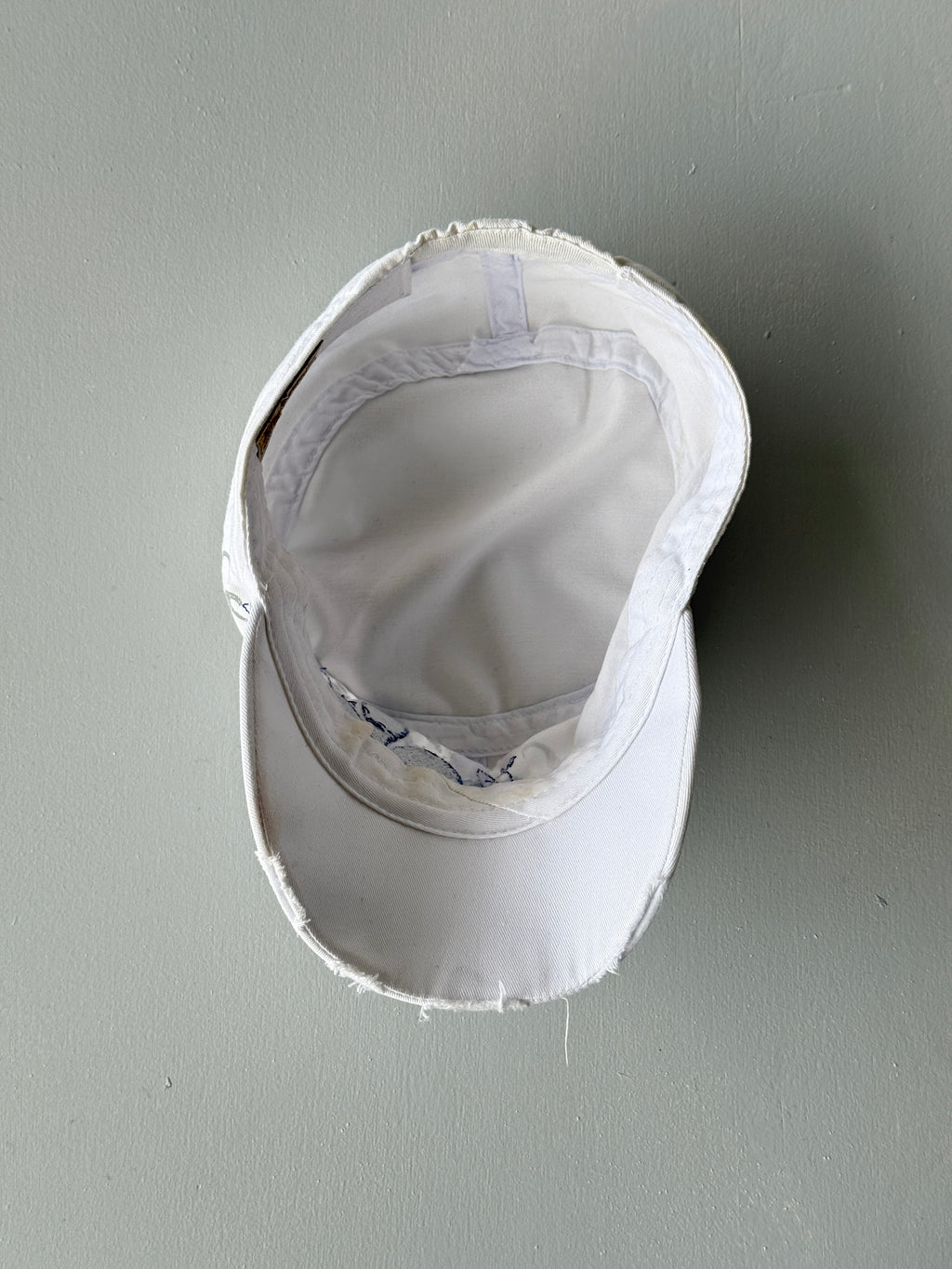 White Floral Y2K Cadet Cap Military Style 00's Grunge Aesthetic