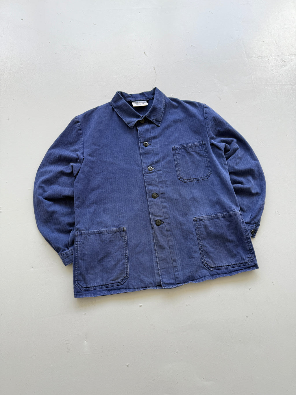Blue Herringbone Vintage Workwear Chore Jacket CH365 - Medium