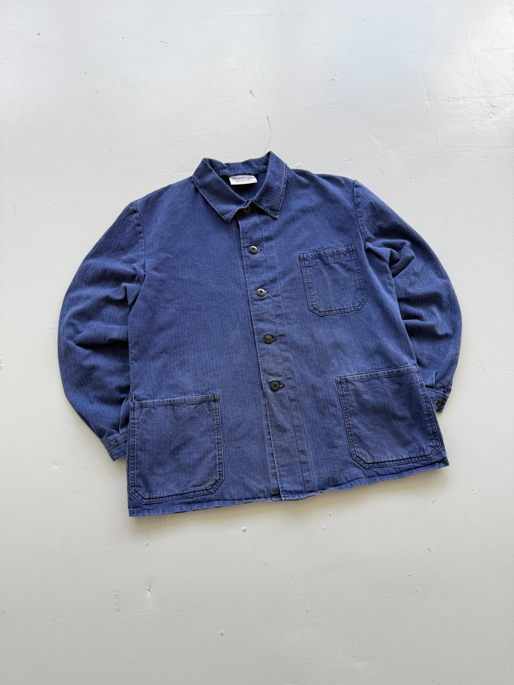 Blue Herringbone Vintage Workwear Chore Jacket CH365 - Medium