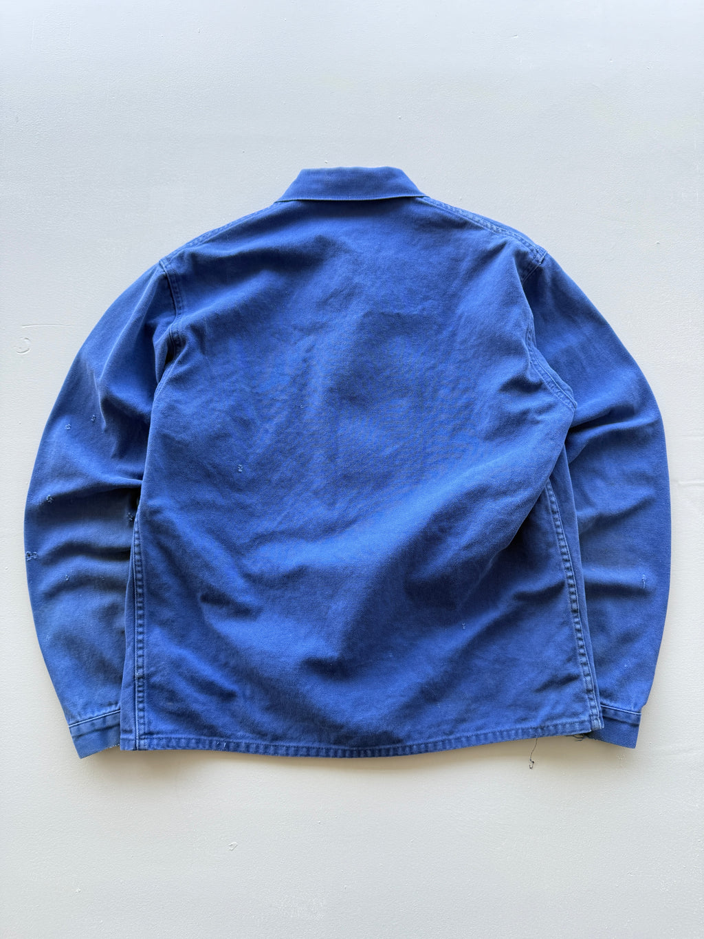 Thrashed Blue French Chore Jacket 90's Vintage Workwear CH319 - Small