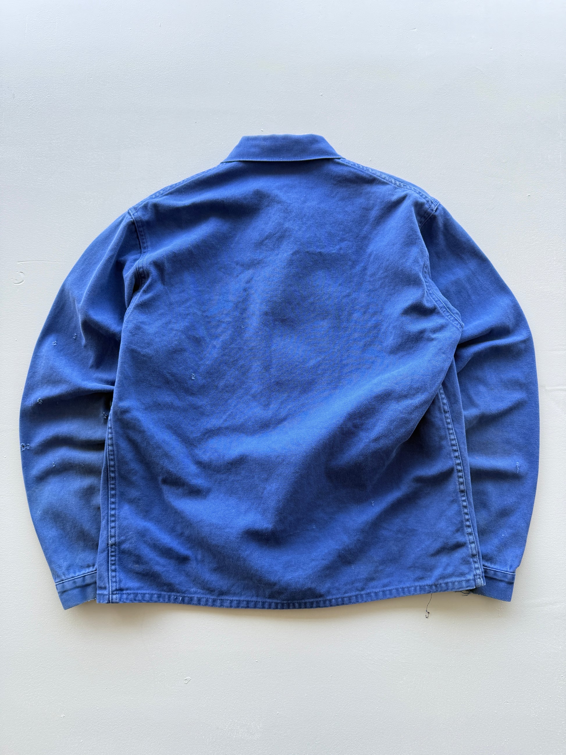 Thrashed Blue French Chore Jacket 90's Vintage Workwear CH319 - Small