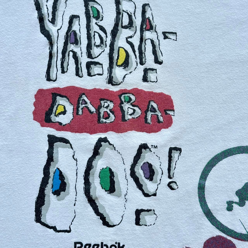 White Reebok The Flintstones Cycling Vintage 90s Rare T-shirt - XL