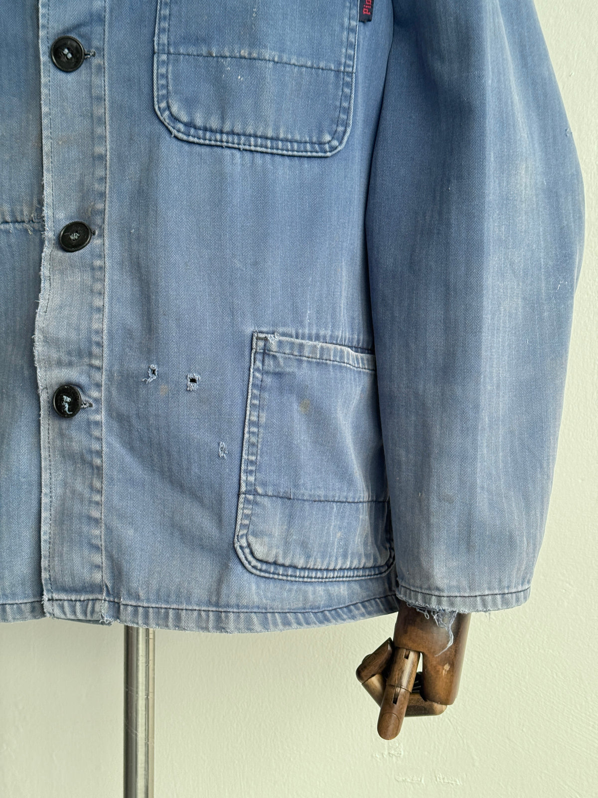 Faded Blue Pionier Vintage Workwear Chore Jacket CH549 - Medium