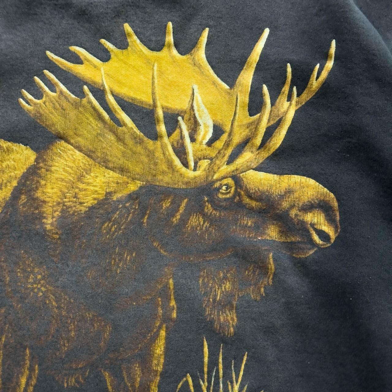 Faded Black Moose 90s Vintage Graphic Sweatshirt - XXL
