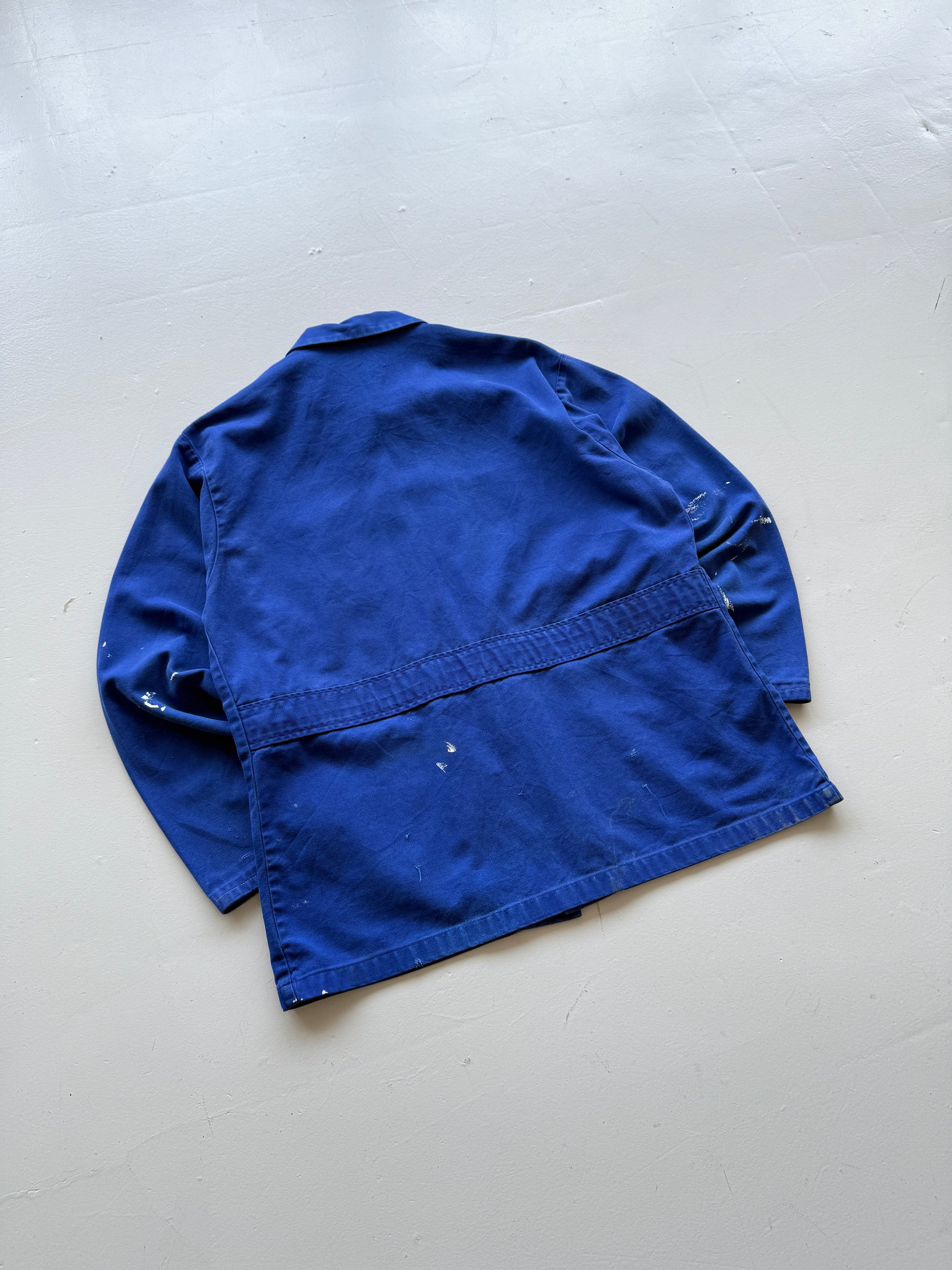 Blue French Workwear Vintage Thrashed Chore Jacket CH039 - Medium/Large