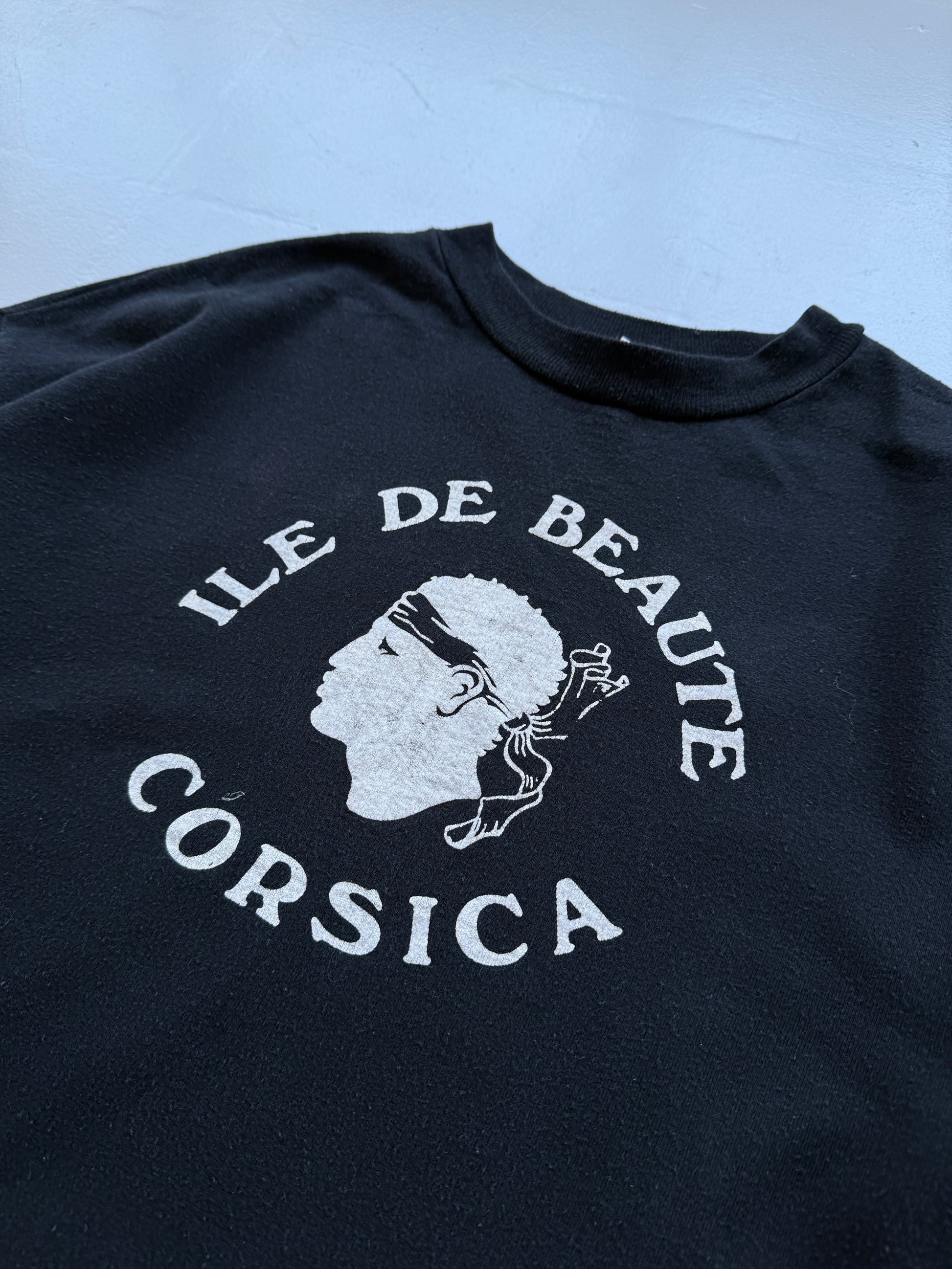 Black Corsica 90's Vintage Graphic Sweatshirt Jumper - Small